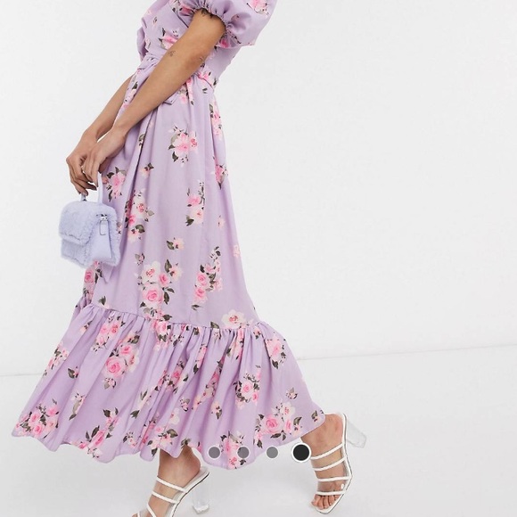 Puff Sleeve Wrap Midi Dress - Picture 4 of 4